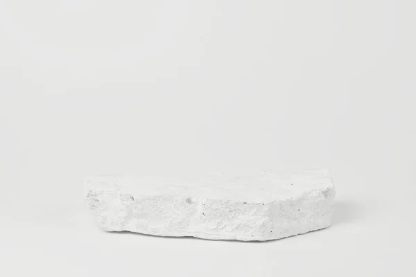 Pedestal Pedra Plana Modelo Branco Fundo Banner Conceito Minimalismo Produto — Fotografia de Stock