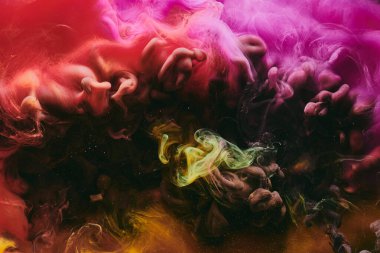 Soyut renkli arkaplan. Değişken renkli boya akışı, sıvı sıvı sanat