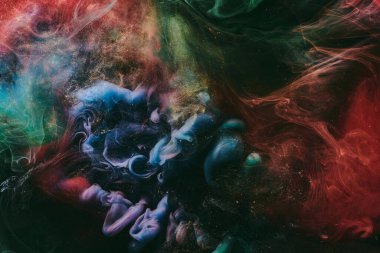 Soyut renkli arkaplan. Değişken renkli boya akışı, sıvı sıvı sanat