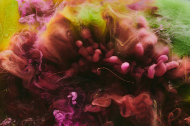 Soyut renkli arkaplan. Değişken renkli boya akışı, sıvı sıvı sanat