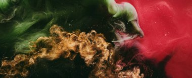 Soyut renkli arkaplan. Değişken renkli boya akışı, sıvı sıvı sanat