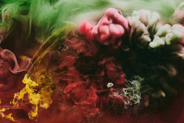 Soyut renkli arkaplan. Değişken renkli boya akışı, sıvı sıvı sanat