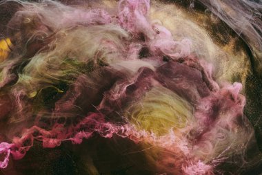 Soyut renkli arkaplan. Değişken renkli boya akışı, sıvı sıvı sanat