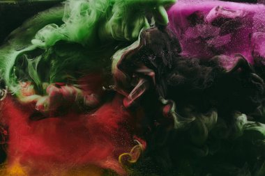 Soyut renkli arkaplan. Değişken renkli boya akışı, sıvı sıvı sanat