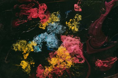 Soyut renkli arkaplan. Değişken renkli boya akışı, sıvı sıvı sanat