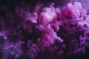 Soyut renkli arkaplan. Hareketli mor boya akışı, sıvı sıvı sanat, uzay gökyüzü