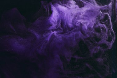 Soyut renkli arkaplan. Hareketli mor boya akışı, sıvı sıvı sanat, uzay gökyüzü