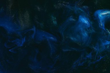 Soyut arkaplan. Koyu mavi kozmik gökyüzü, dış uzay