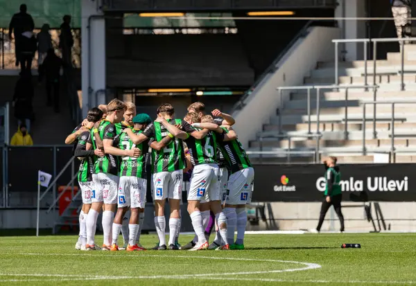 April 21th, 2024: Players in GAIS before kickoff in match against Mjallby AIF. 