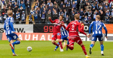 1 Mayıs 2023: İsveç futbol ligi IFK Gothenburg ile IFK Norrkoping arasındaki maç 2023 sezonu. Son sonuç 1-1. 