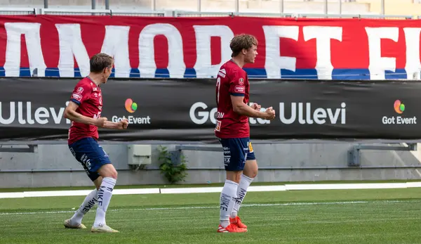 June 2nd, 2024: Players in Orgryte IS celebrating the final goal, 3-0 in match against Gefle IF. Final result 3-0.