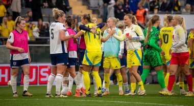 16 Temmuz 2024: İsveç ile İngiltere arasında oynanan UEFA Kadınlar EURO 2025 eleme maçı. Son sonuç: 0-0. 