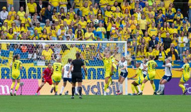 16 Temmuz 2024: İsveç ile İngiltere arasında oynanan UEFA Kadınlar EURO 2025 eleme maçı. Son sonuç: 0-0. 