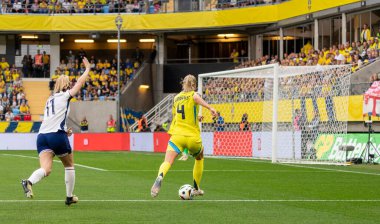 16 Temmuz 2024: İsveç ile İngiltere arasında oynanan UEFA Kadınlar EURO 2025 eleme maçı. Son sonuç: 0-0. 