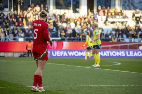 Göteborg, İsveç. 8 Nisan 2025. Gamla Ullevi Milletler Ligi 'nde İsveç ve Galler arasındaki maçın ikinci yarısında. 