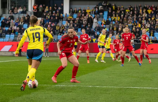 Göteborg, İsveç. 8 Nisan 2025. Gamla Ullevi Milletler Ligi 'nde İsveç ve Galler arasındaki maçın ikinci yarısında. 