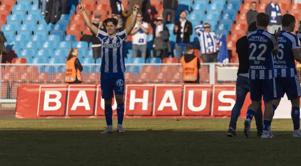 Göteborg, İsveç. 9 Mart 2025. Ullevi 'deki İsveç kupasında IFK Göteborg ile Hammarby IF arasındaki maç anı. 
