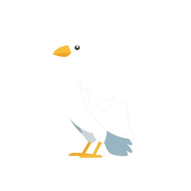 Basit özelliklerle ayakta duran bir kuşun temiz ve minimalist bir tasviri. Tasarım, genellikle kıyı ve deniz ortamlarında görülen doğal formunu vurgular..