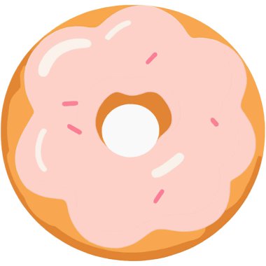 Lezzetli bir donut, üzerine krema ve şeker serpiştirilmiş, tatlı bir ziyafeti temsil eden tatlı ya da aperatif olarak, fırından yeni çıkmış..