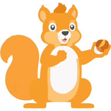 Doğal orman ortamında yiyecek toplayan şakacı bir sincap..