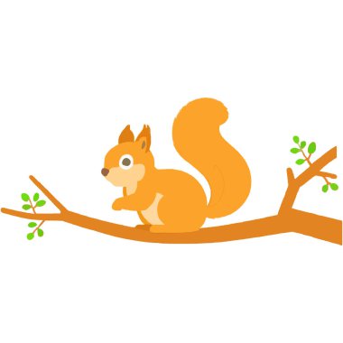 Doğal orman ortamında yiyecek toplayan şakacı bir sincap..