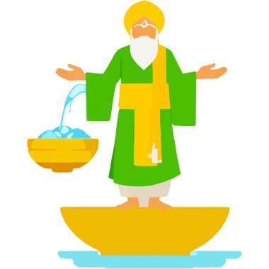 The founder of Sikhism, revered for his teachings of equality, truth, and compassion. clipart