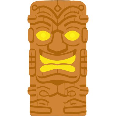 A traditional Tiki mask inspired by Polynesian culture, often used in rituals and as decorative elements, representing heritage and ancient tribal art. clipart