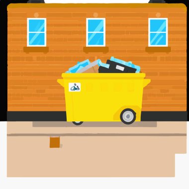 A dumpster used for waste management and disposal, often found in urban or industrial areas to manage garbage and recycling efficiently. clipart