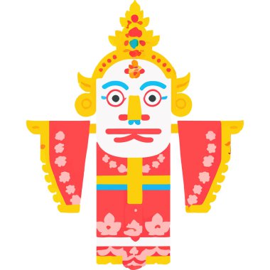 Endonezya 'nın geleneksel gölge kukla sanatının tasviri. Hikaye anlatımı ve kültürel miras açısından zengin..