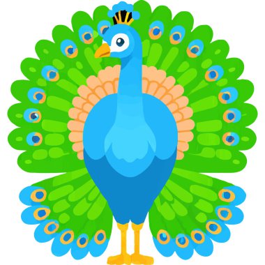 Renkli kuyruklu görkemli bir kuş, doğanın güzelliğini ve zarafetini temsil ediyor..