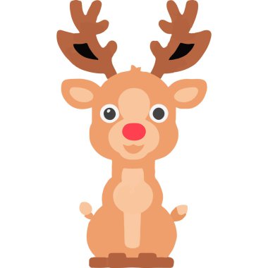 Noel 'in ikonik kırmızı burunlu ren geyiği neşe saçıyor ve neşe saçıyor..