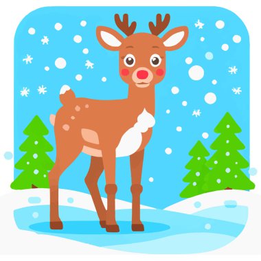 Noel 'in ikonik kırmızı burunlu ren geyiği neşe saçıyor ve neşe saçıyor..