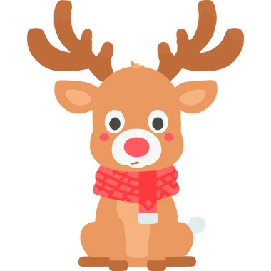 Noel 'in ikonik kırmızı burunlu ren geyiği neşe saçıyor ve neşe saçıyor..