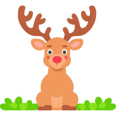 Noel 'in ikonik kırmızı burunlu ren geyiği neşe saçıyor ve neşe saçıyor..