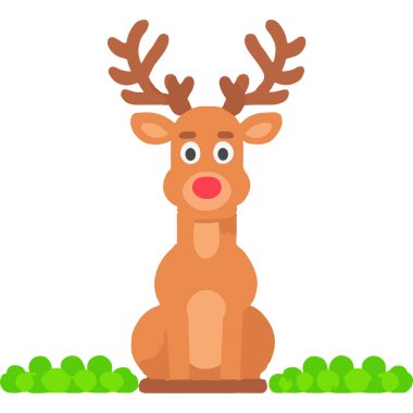 Noel 'in ikonik kırmızı burunlu ren geyiği neşe saçıyor ve neşe saçıyor..