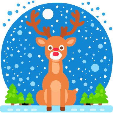 Noel 'in ikonik kırmızı burunlu ren geyiği neşe saçıyor ve neşe saçıyor..