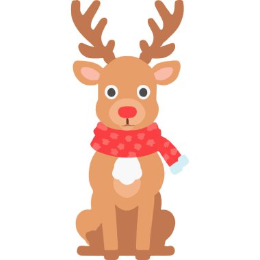 Noel 'in ikonik kırmızı burunlu ren geyiği neşe saçıyor ve neşe saçıyor..