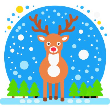 Noel 'in ikonik kırmızı burunlu ren geyiği neşe saçıyor ve neşe saçıyor..