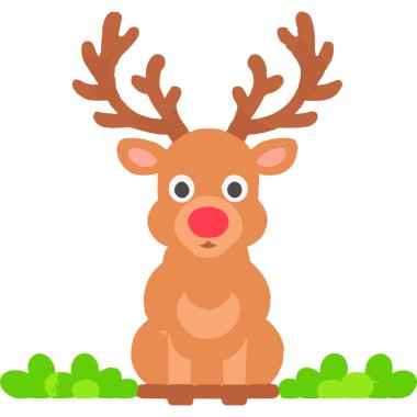 Noel 'in ikonik kırmızı burunlu ren geyiği neşe saçıyor ve neşe saçıyor..