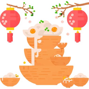 A vibrant celebration featuring dragons, lanterns, and cultural unity during the Chinese New Year. clipart