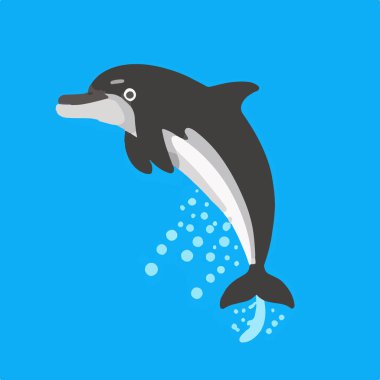 A playful marine mammal symbolizing intelligence and grace in oceanic ecosystems. clipart