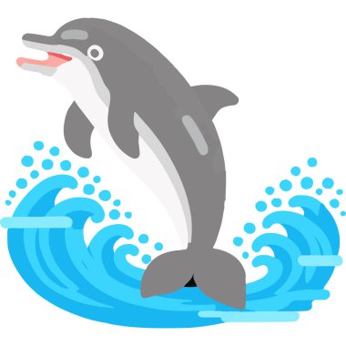 A playful marine mammal symbolizing intelligence and grace in oceanic ecosystems. clipart