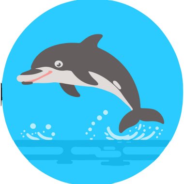 A playful marine mammal symbolizing intelligence and grace in oceanic ecosystems. clipart