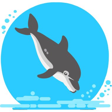 A playful marine mammal symbolizing intelligence and grace in oceanic ecosystems. clipart