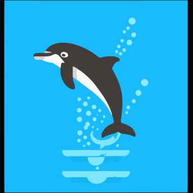 A playful marine mammal symbolizing intelligence and grace in oceanic ecosystems. clipart