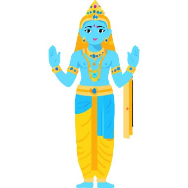 Hindu mitolojisinde Radha ve Krishna 'nın kutsal bir aşk ve bağlılık tasviri..