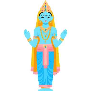 Hindu mitolojisinde Radha ve Krishna 'nın kutsal bir aşk ve bağlılık tasviri..