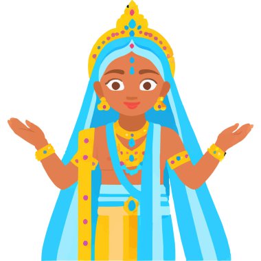 Hindu mitolojisinde Radha ve Krishna 'nın kutsal bir aşk ve bağlılık tasviri..