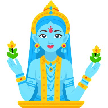 Hindu mitolojisinde Radha ve Krishna 'nın kutsal bir aşk ve bağlılık tasviri..