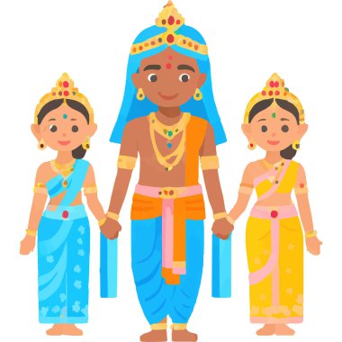 Hindu mitolojisinde Radha ve Krishna 'nın kutsal bir aşk ve bağlılık tasviri..